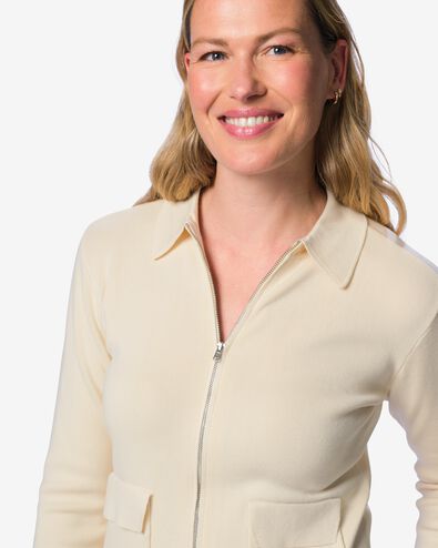 cardigan femme Ivory en maille blanc cass&eacute; blanc cass&eacute; - 36212450OFFWHITE - HEMA