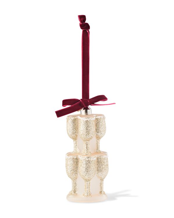 d&eacute;coration de No&euml;l &agrave; suspendre 13 cm verre tour de prosecco  - 25102087 - HEMA