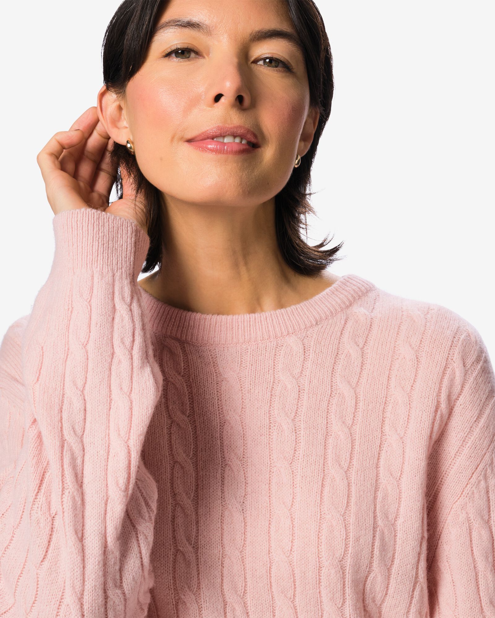 damestrui wol regular fit kabel lichtroze lichtroze - 36215050LIGHTPINK - HEMA