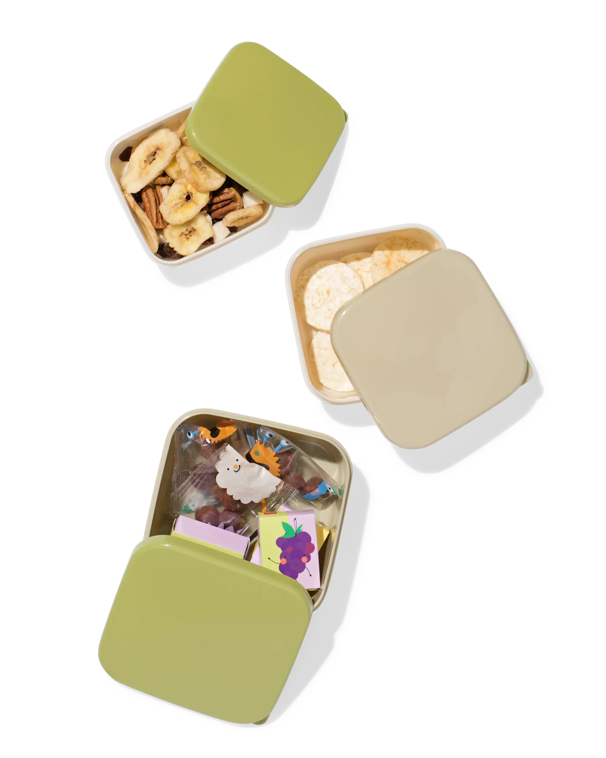 snackboxen groen - 3 stuks