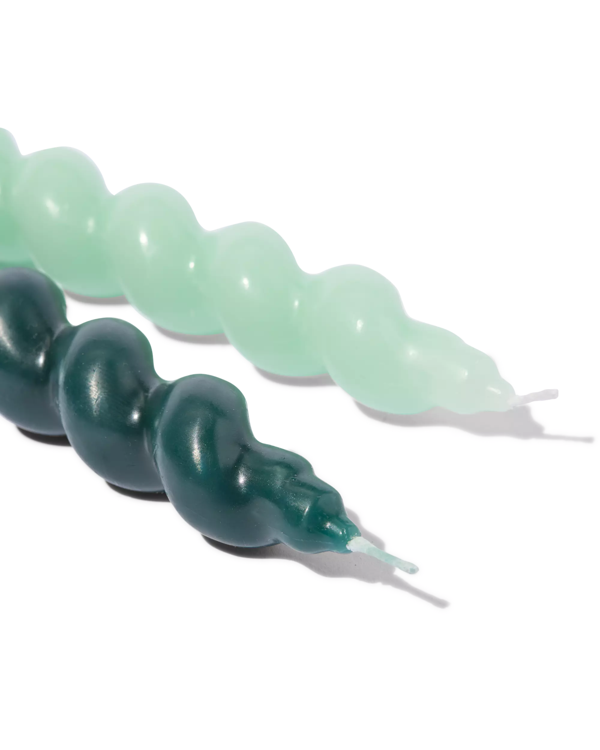 bougies torsadées courtes vertes 2 pièces