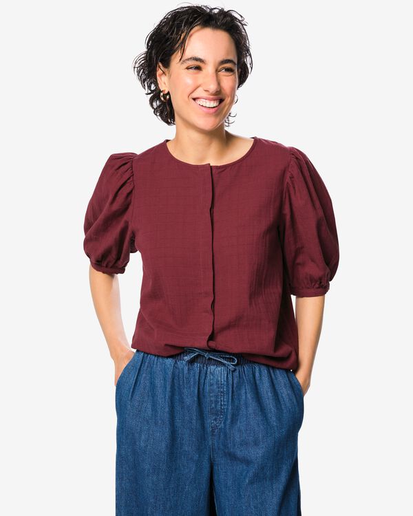 damesblouse Billy  bordeauxrood bordeauxrood - 36213360BURGUNDYRED - HEMA