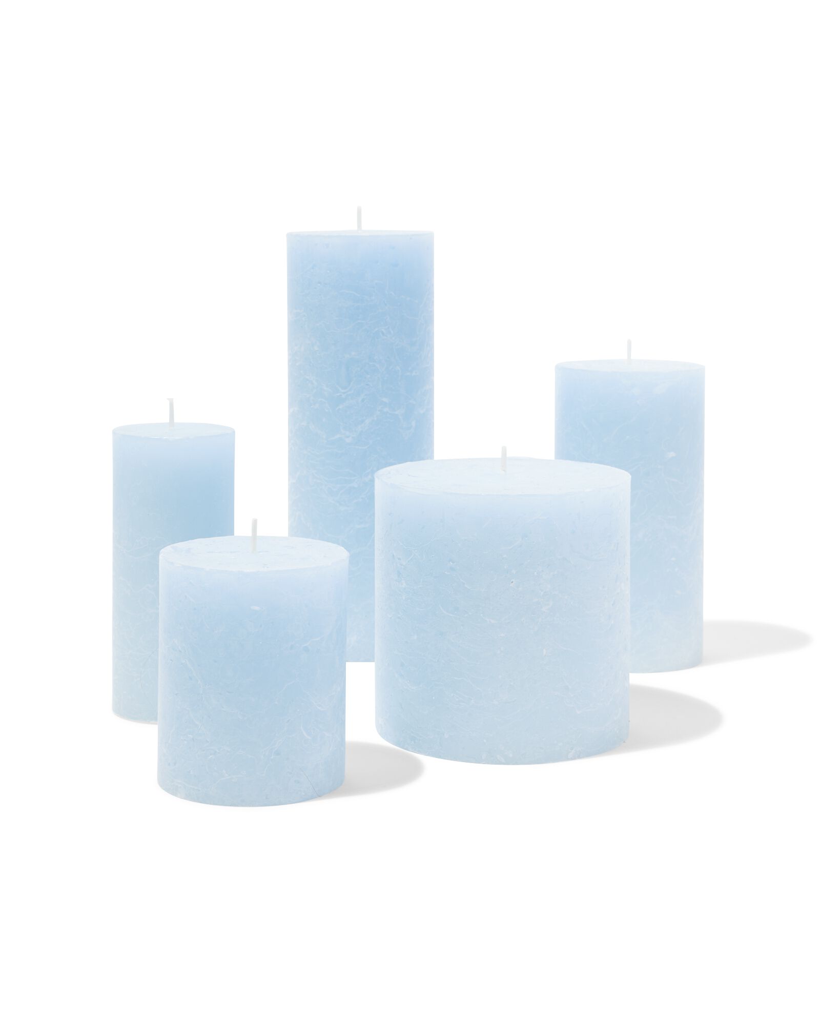 bougie rustique &Oslash;7x13 cm bleu clair bleu clair 7 x 13 - 13502915 - HEMA
