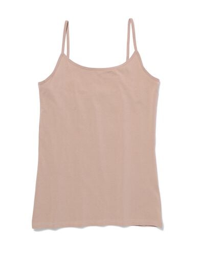 dameshemd katoen spaghettibandjes beige beige - 19650654BEIGE - HEMA