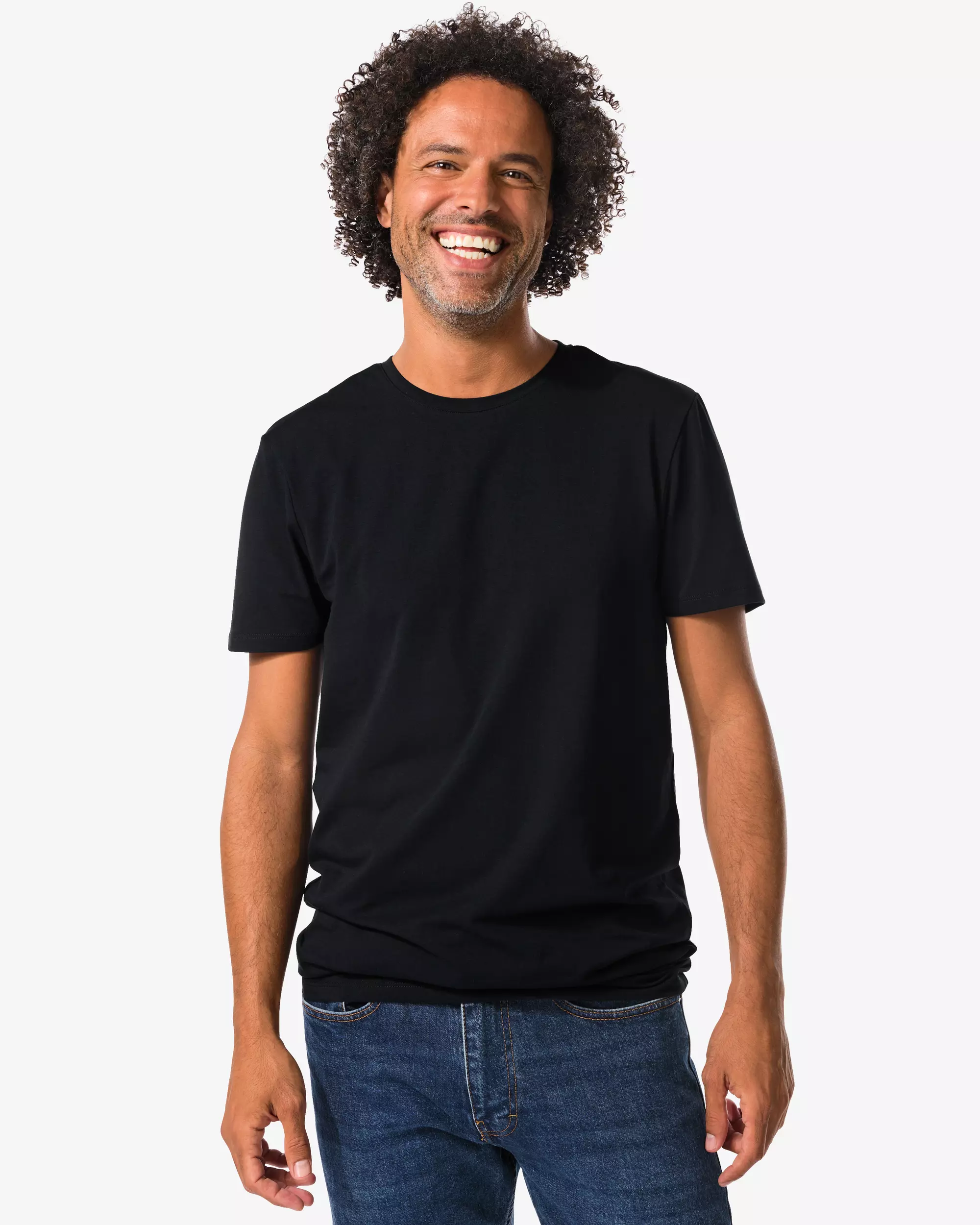 Herren-T-Shirts, Slim Fit, O-Ausschnitt, extra lang – 2 Stück