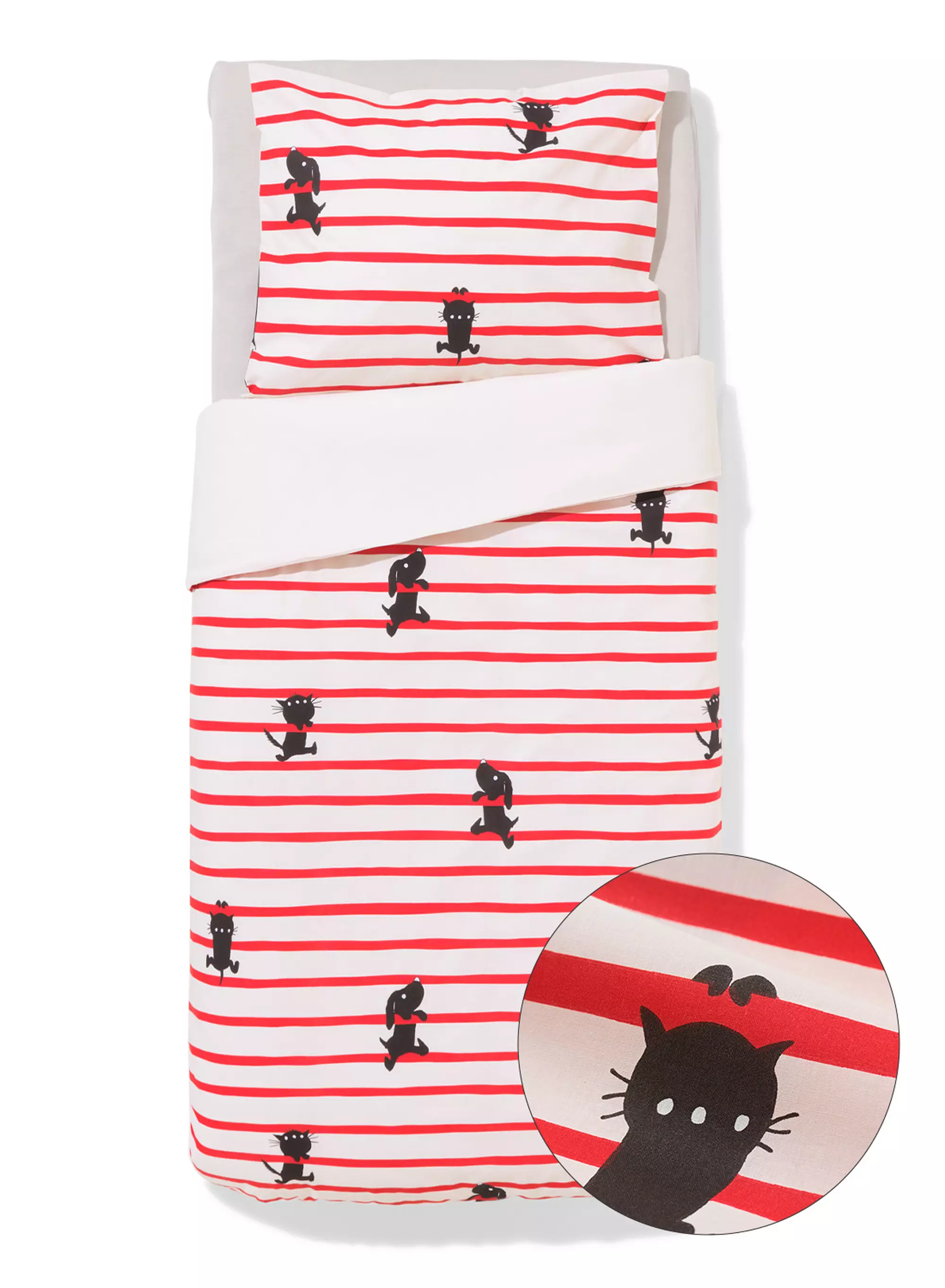 housse de couette enfant Takkie 120x150cm coton doux avec sac de couchage pour poupée