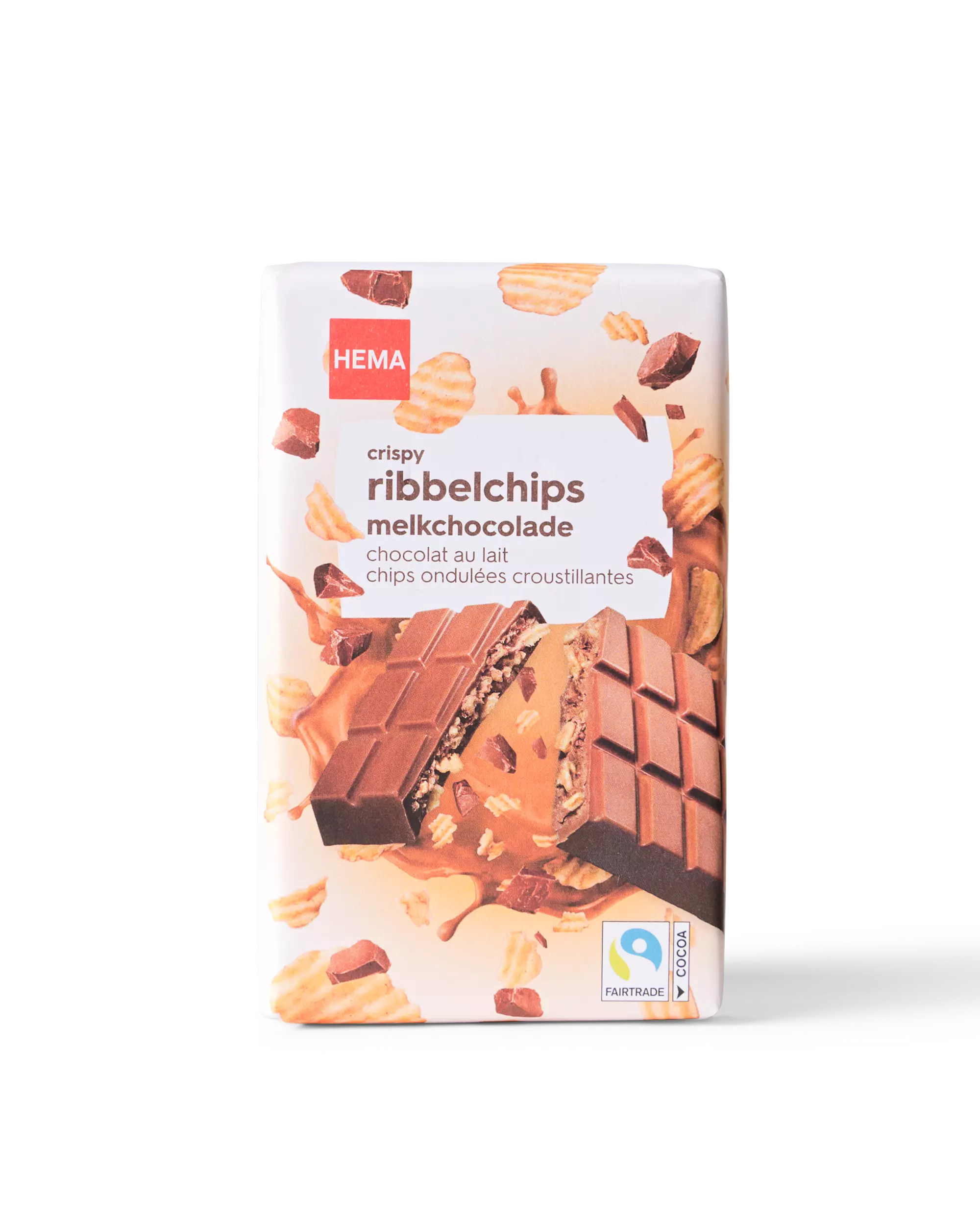 barre de chocolat au lait chips nervurées croustillantes 140 g