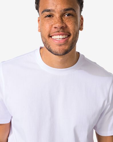 t-shirt homme coupe classique blanc blanc - 2190320WHITE - HEMA