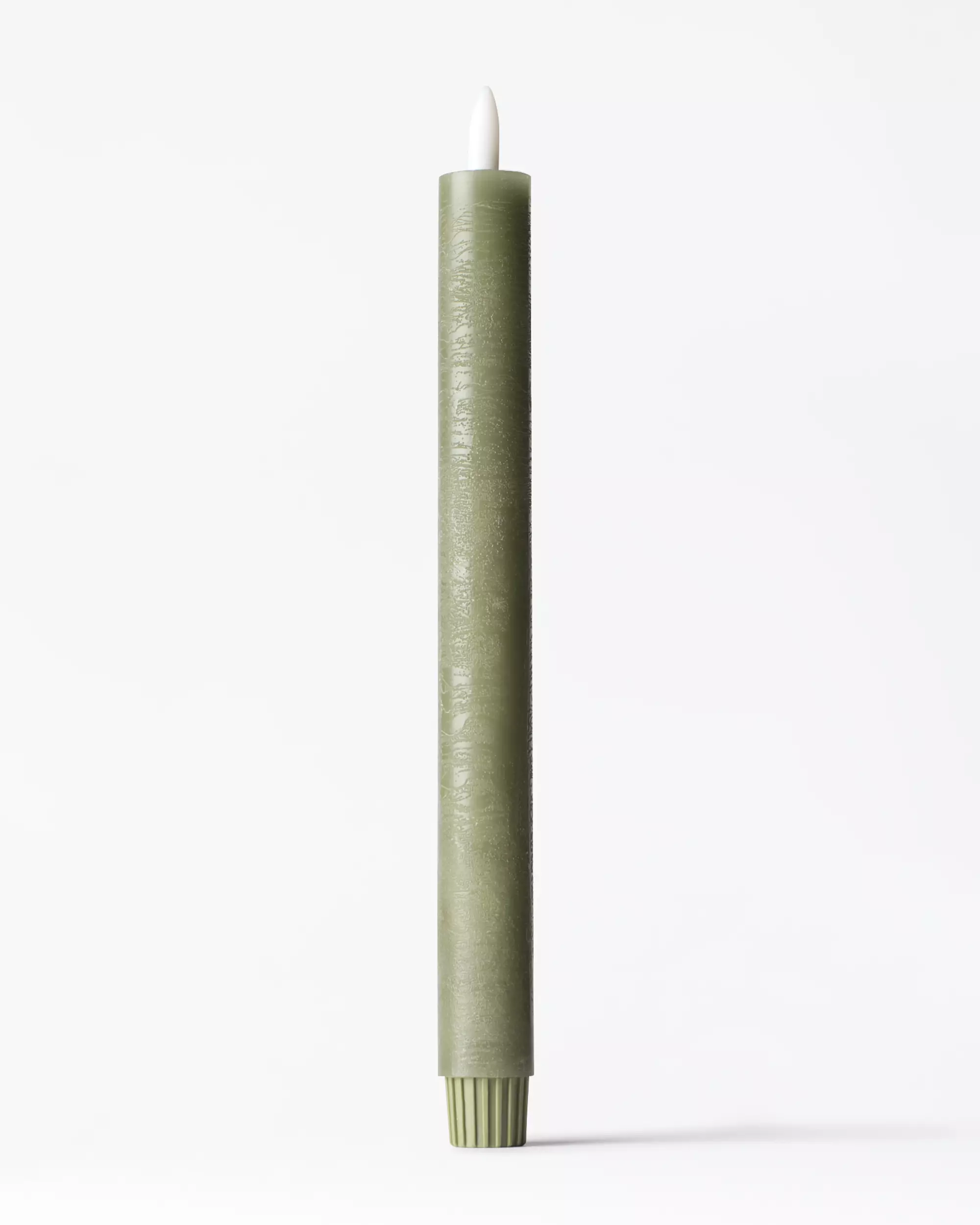 bougie longue LED ⌀2,5 x 27,3 cm rustique olive