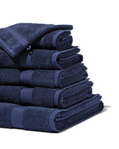 4 serviettes pour visage 30x30 bleu nuit - qualité épaisse