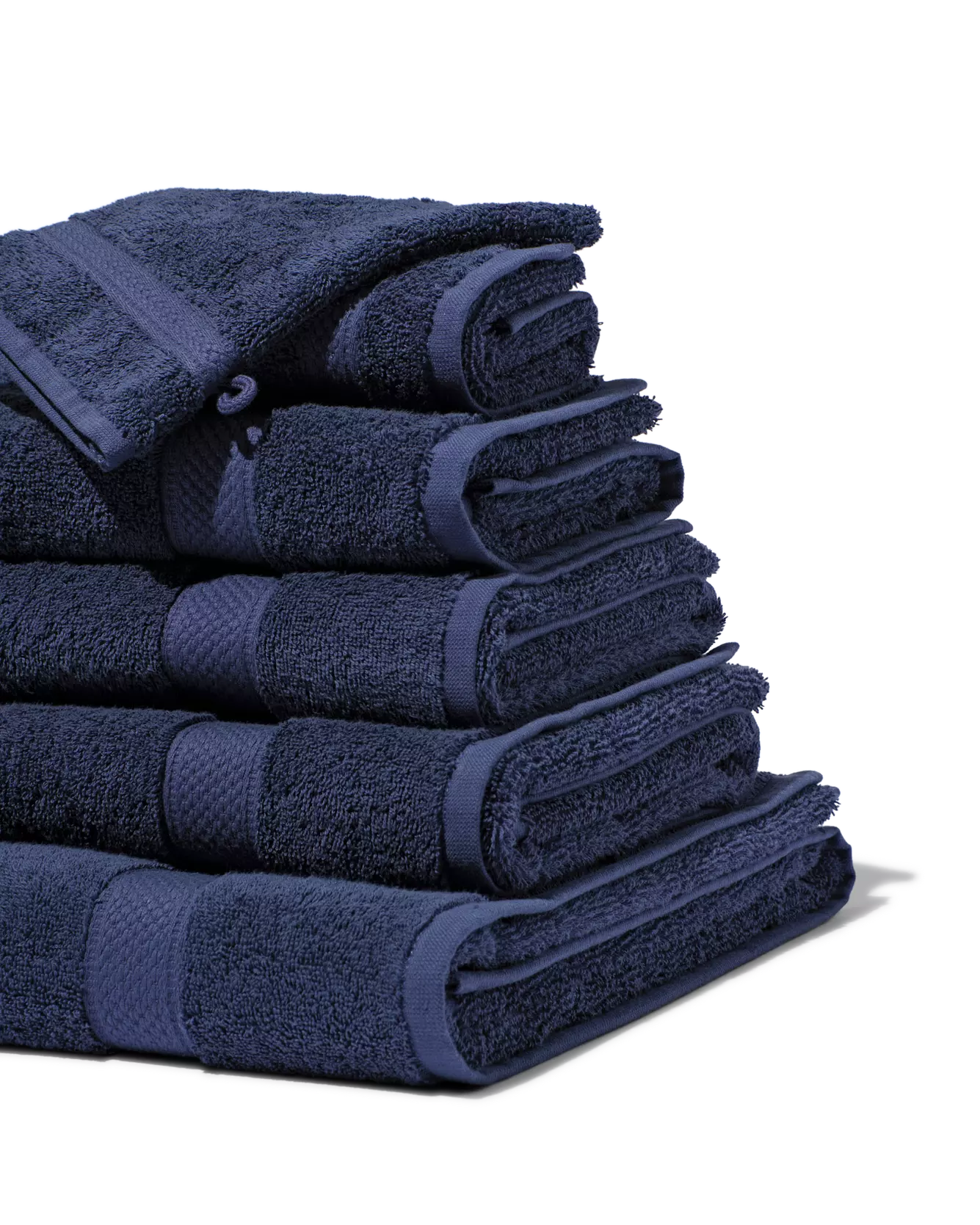 4 serviettes pour visage 30x30 bleu nuit - qualité épaisse