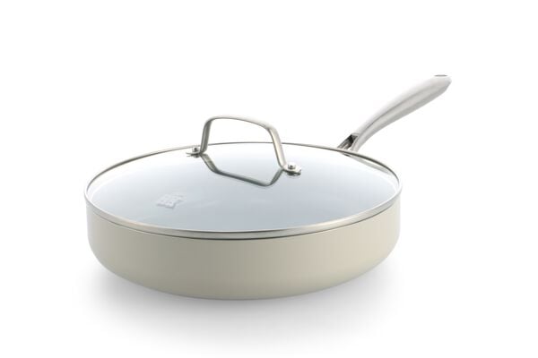 sauteuse BK avec couvercle &Oslash;28 cm c&eacute;ramique sans PFAS beige sauteuse 28 cm - 80190227SAUTEPAN28CM - HEMA