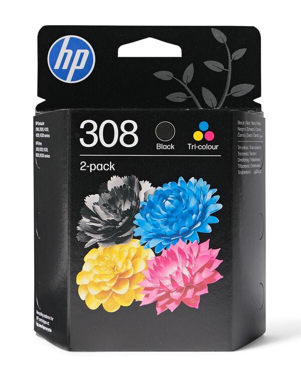 HP Tintenpatrone 308, Schwarz und Farbe &ndash; 2 St&uuml;ck - 38300043 - HEMA