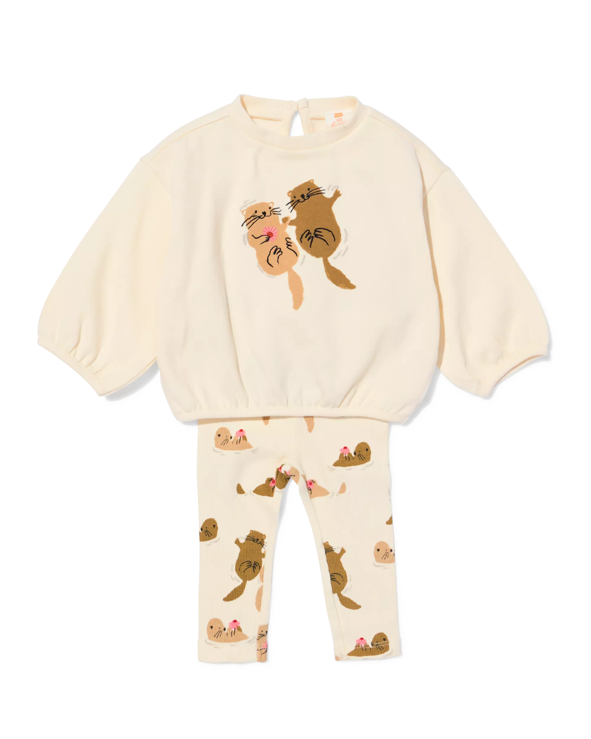 ensemble bébé tissu molleton loutres