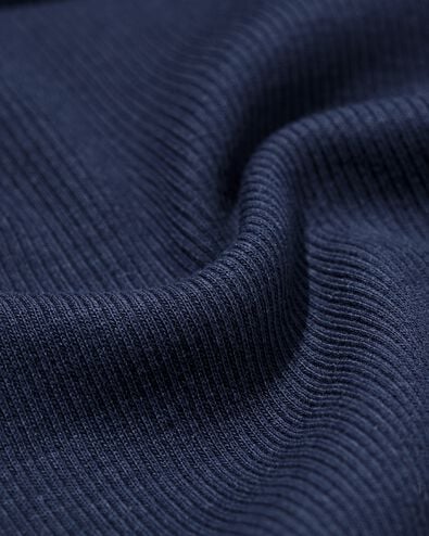 Damen-T-Shirt, gerippt, Baumwolle dunkelblau dunkelblau - 36307750DARKBLUE - HEMA