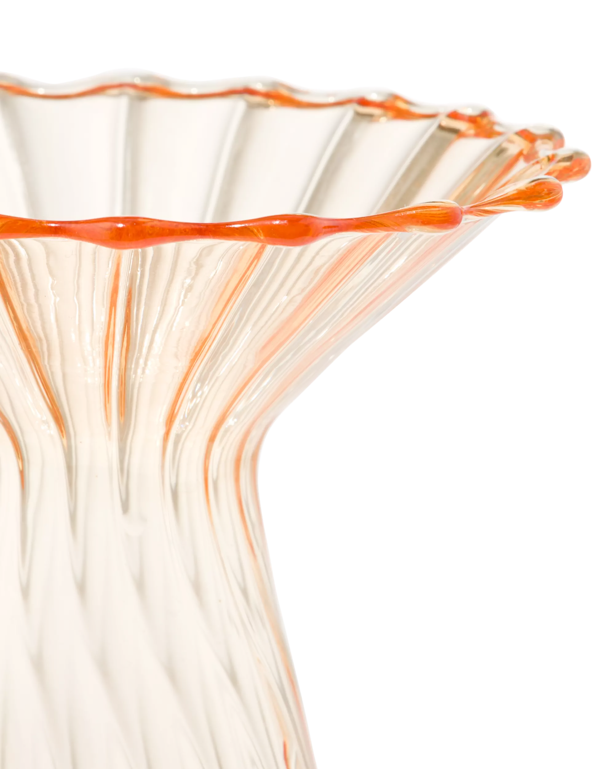 vaas voor geurstokjes ⌀10x12cm glas met kraag geel
