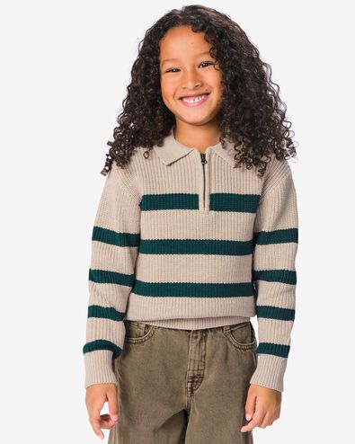 pull enfant tricot&eacute; &agrave; rayures sable sable - 30731527SAND - HEMA