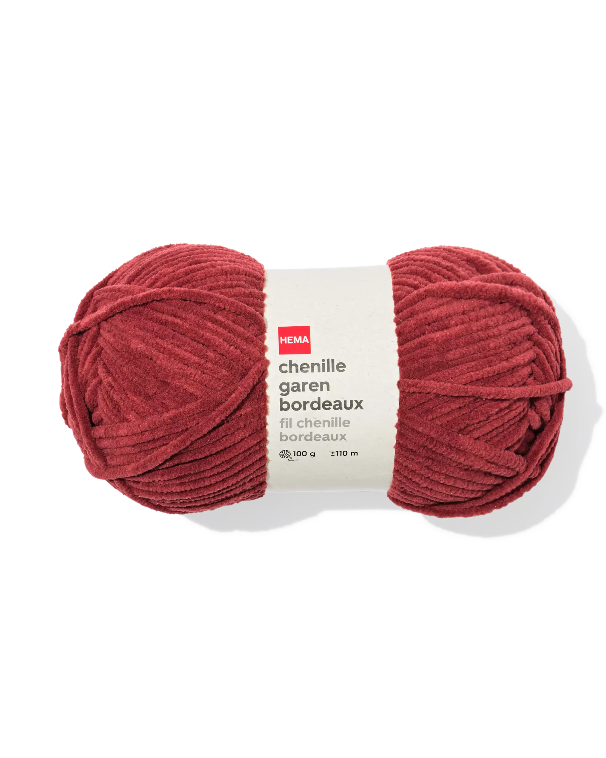 fil chenille 100 g 110 m bordeaux