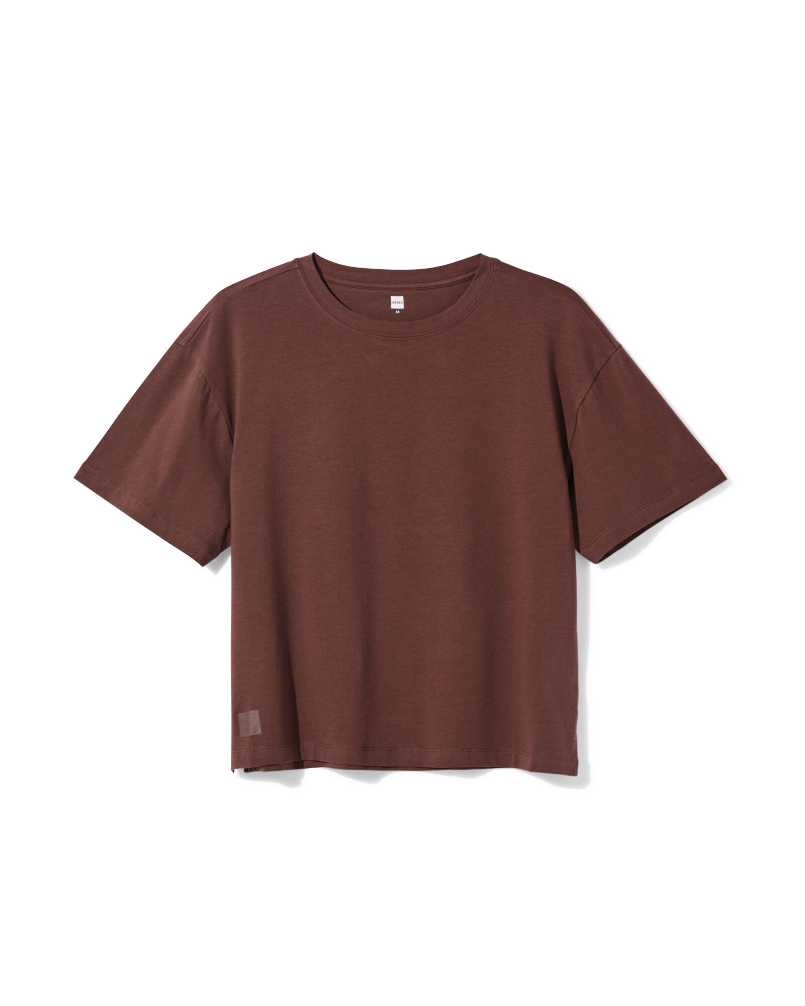 Damen-T-Shirt aus Baumwolle dunkelbraun dunkelbraun - 36004920DARKBROWN - HEMA