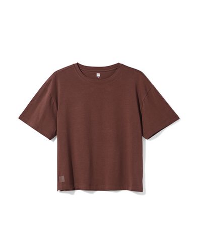 Damen-T-Shirt aus Baumwolle dunkelbraun dunkelbraun - 36004920DARKBROWN - HEMA