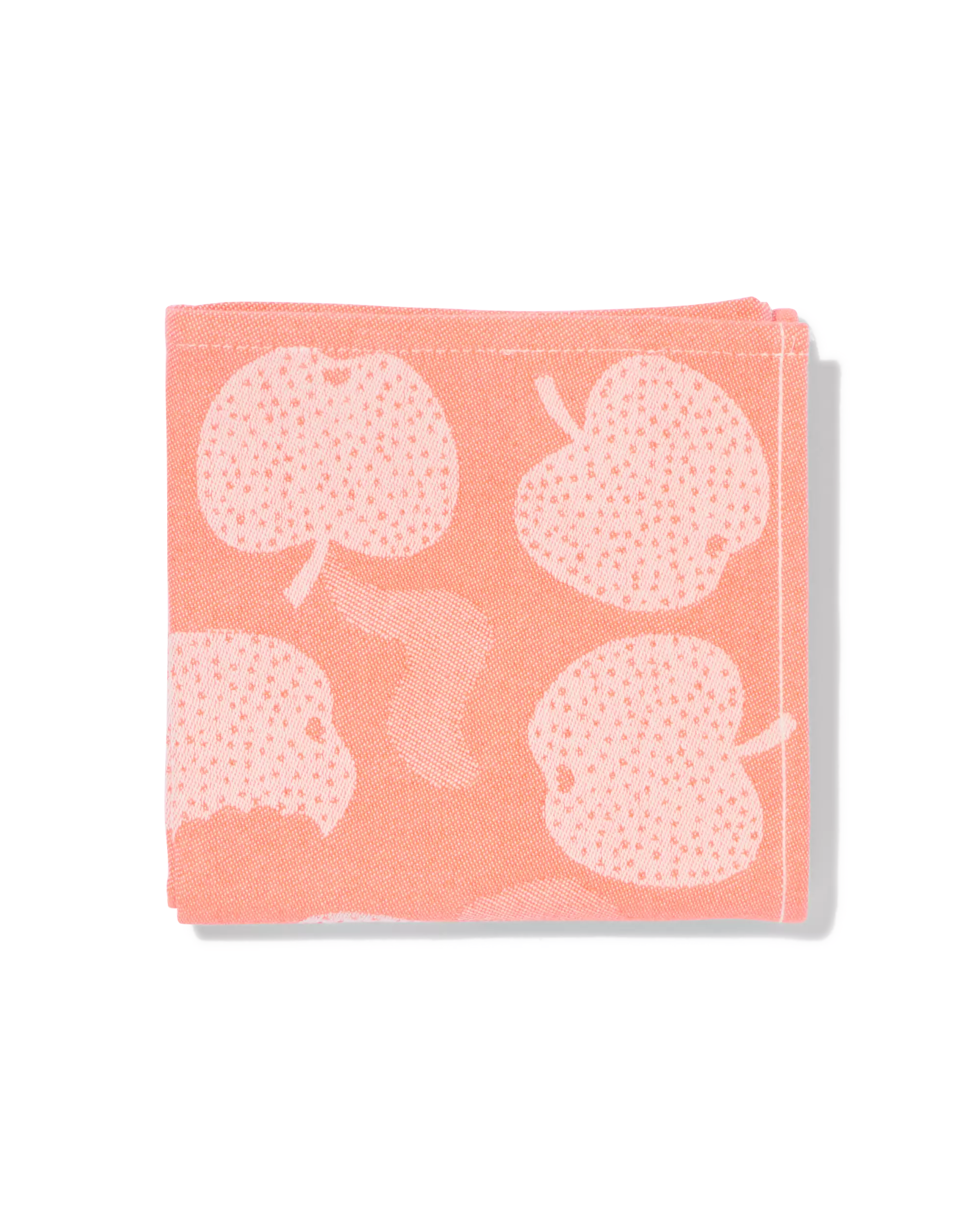 torchon 65x65 cm coton pomme corail