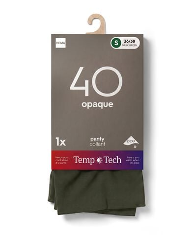 panty opaque temp tech 40 denier groen groen - 4050020GREEN - HEMA