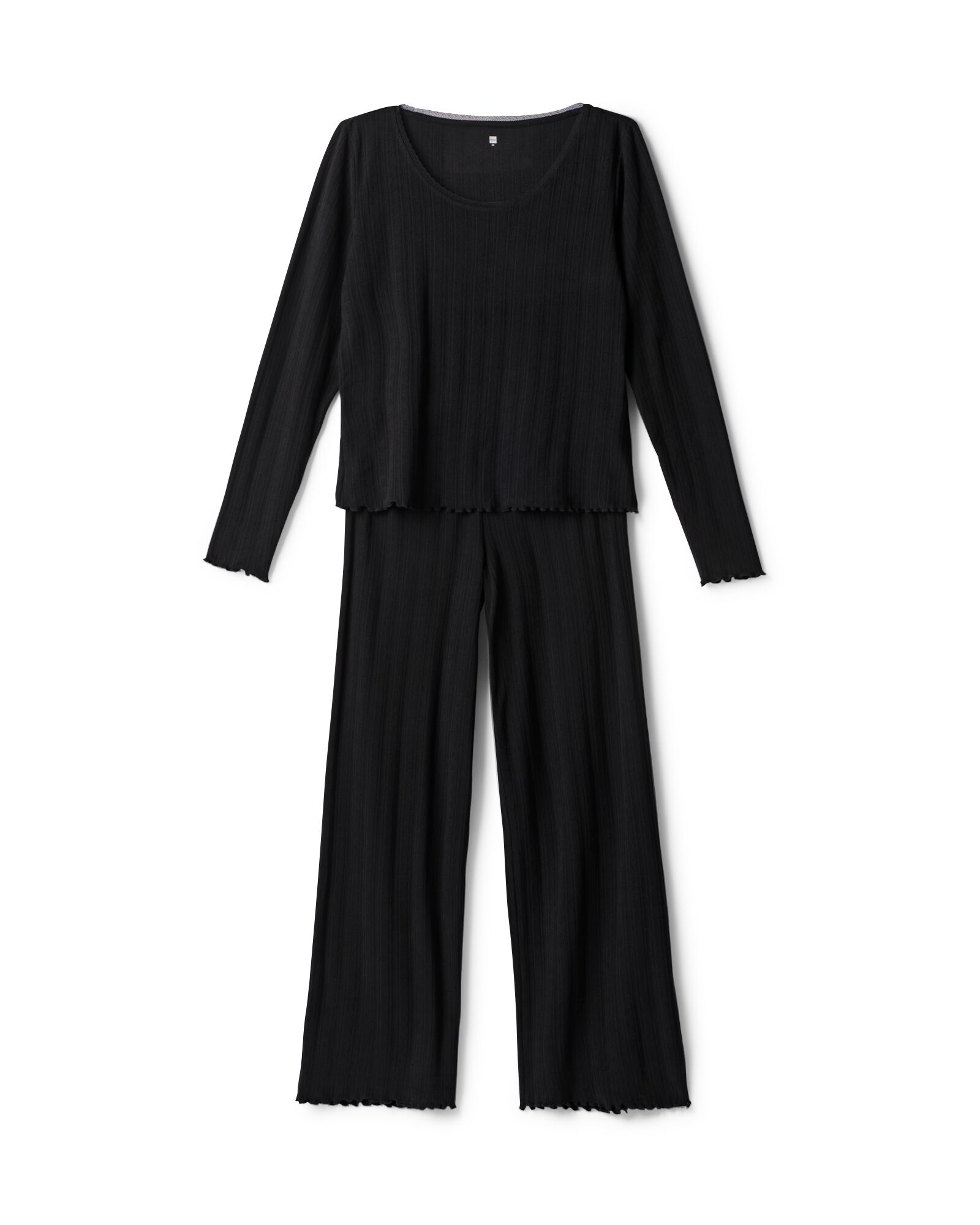 pyjama femme ajour&eacute; c&oelig;urs noir noir - 23401689BLACK - HEMA