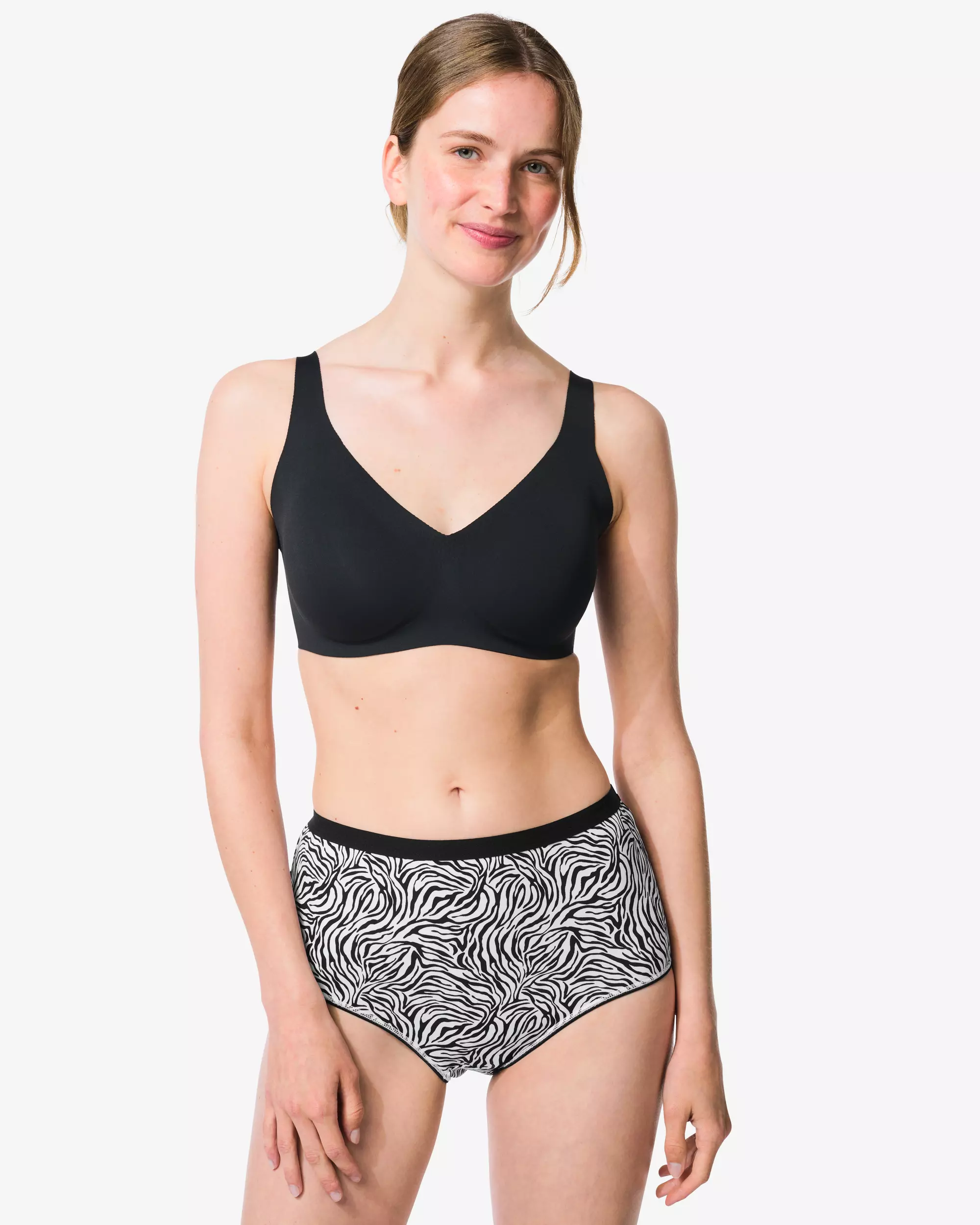culottes taille haute femme coton animal - lot de 2
