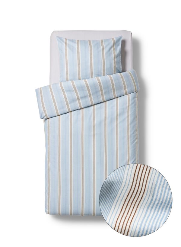 dekbedovertrek 140x200/220cm flanel strepen blauw - 5720430 - HEMA