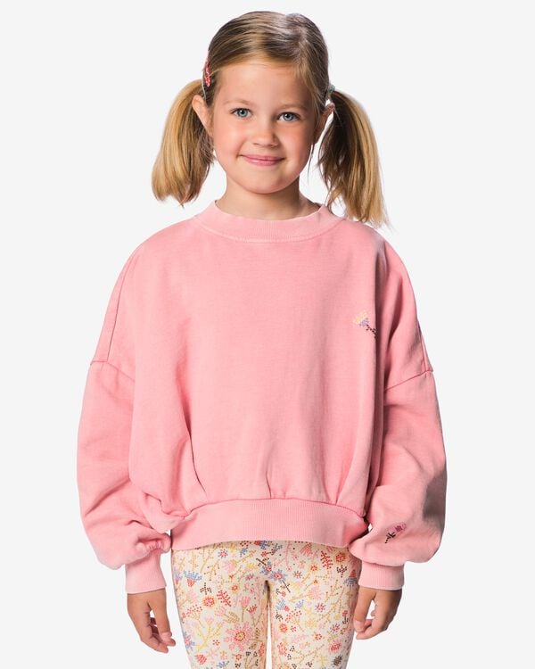 pull enfant tissu sweat fleurs rose rose - 30829504PINK - HEMA