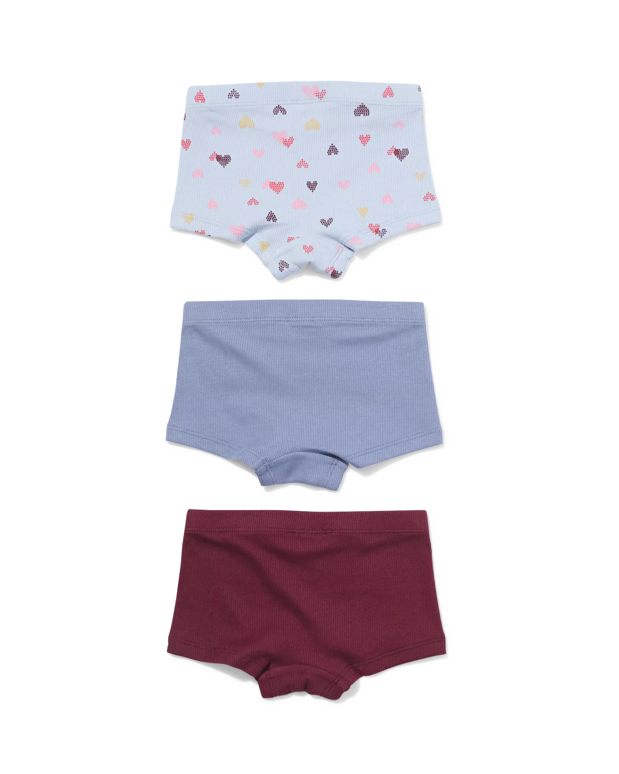 caleçons hipster enfant côtelés petits cœurs - lot de 3