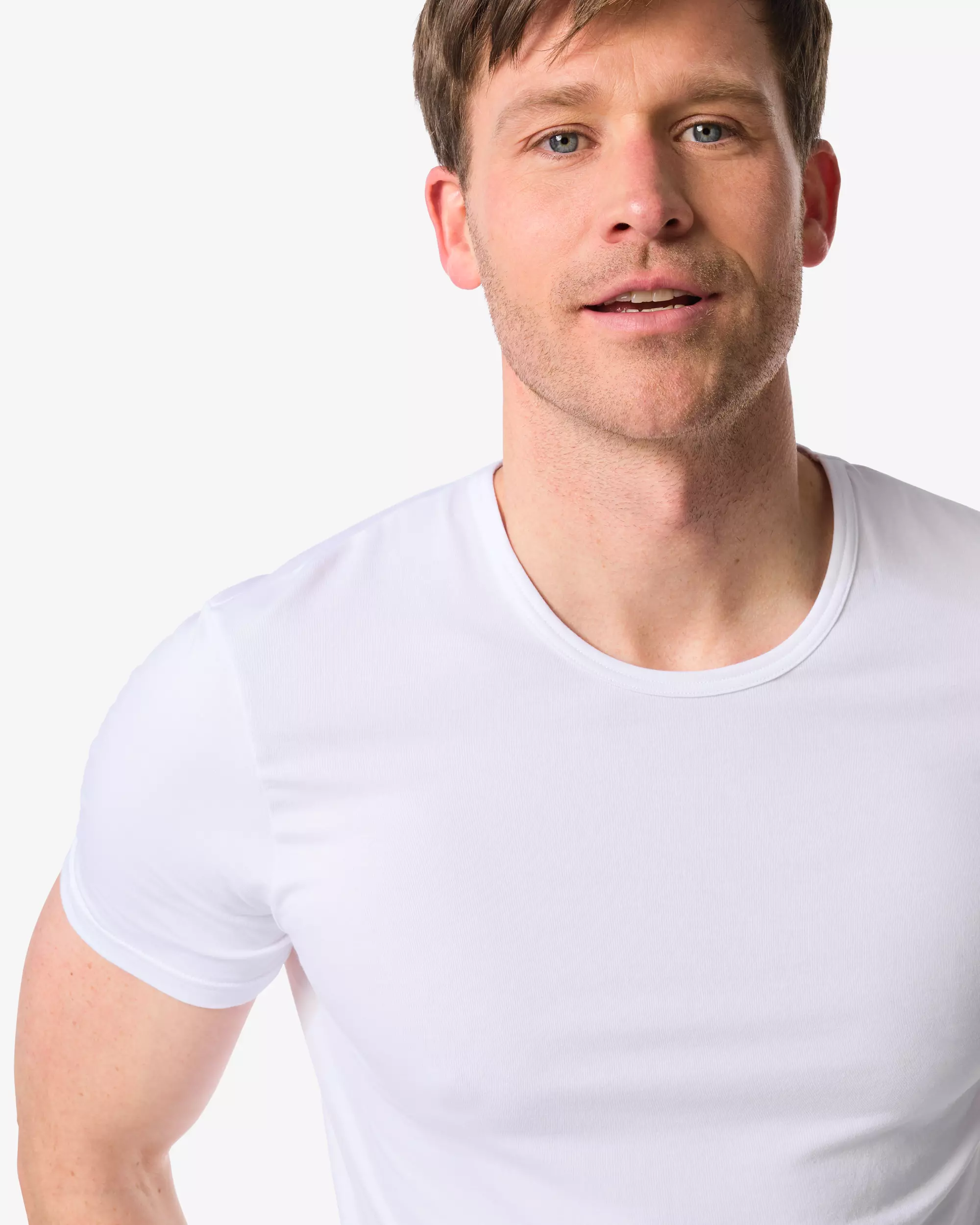 heren ondershirt slim fit o-hals naadloos - 2 stuks