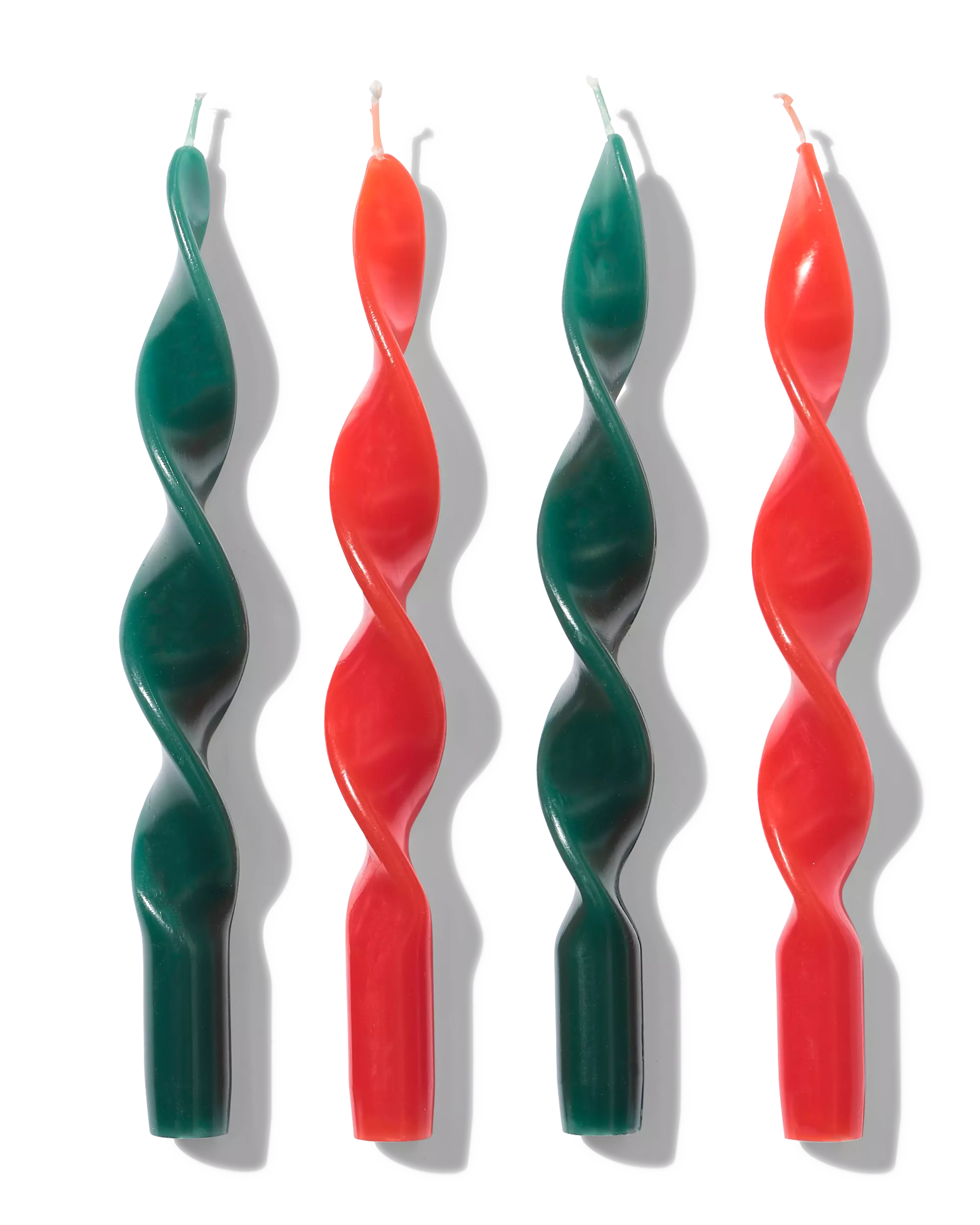 bougie ⌀3,2 x 24,8 cm torsadée canne de Noël - 4 pièces