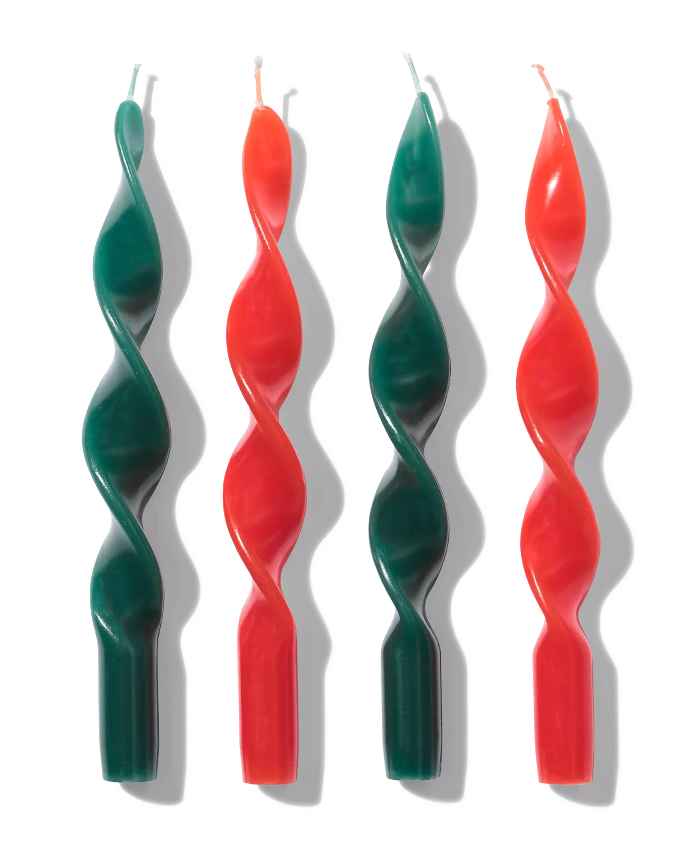 bougie ⌀3,2 x 24,8 cm torsadée canne de Noël - 4 pièces