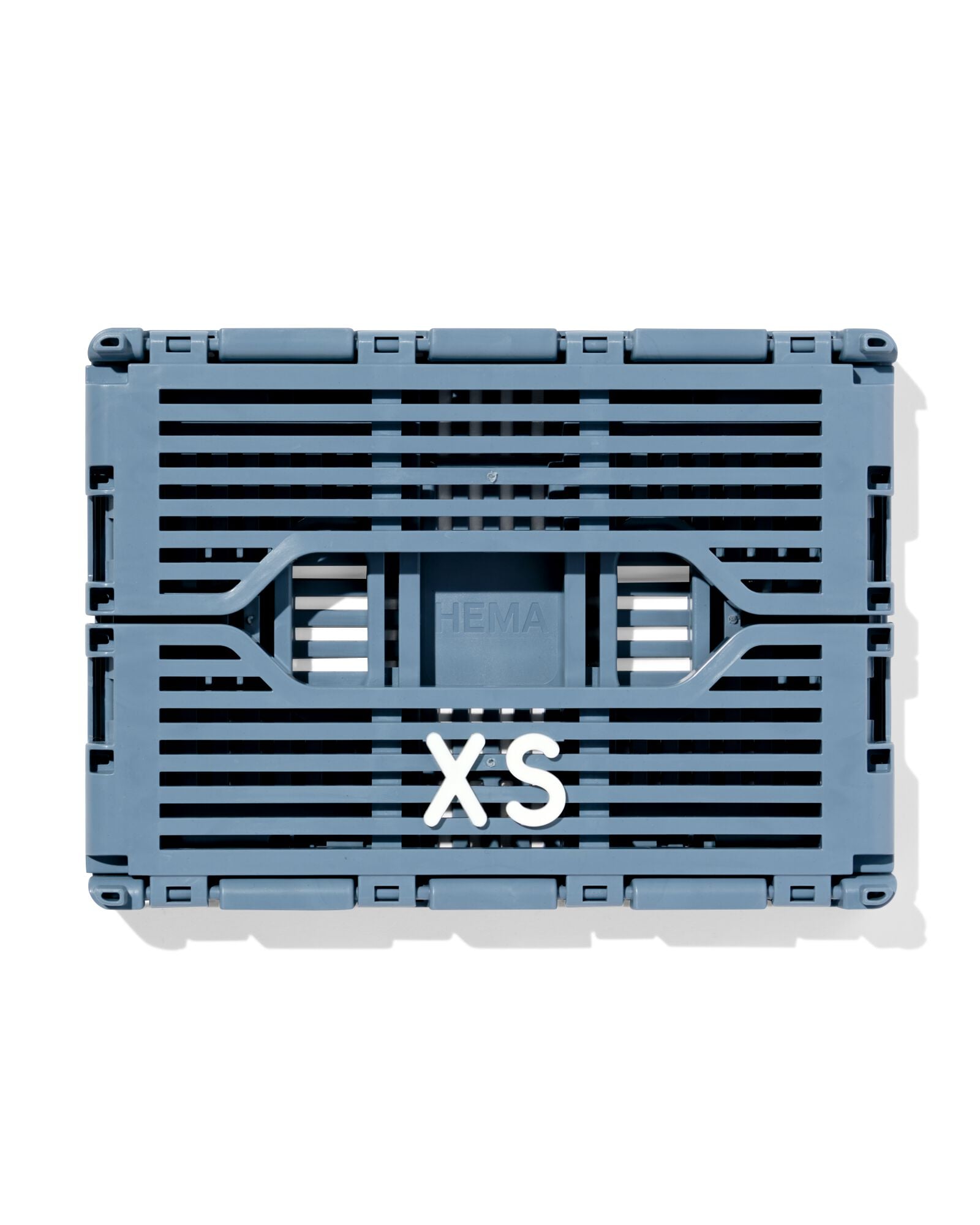 caisse pliante lettres recycl&eacute;e XS bleu pierre bleu fonc&eacute; XS  13 x 18 x 8 - 39811086 - HEMA
