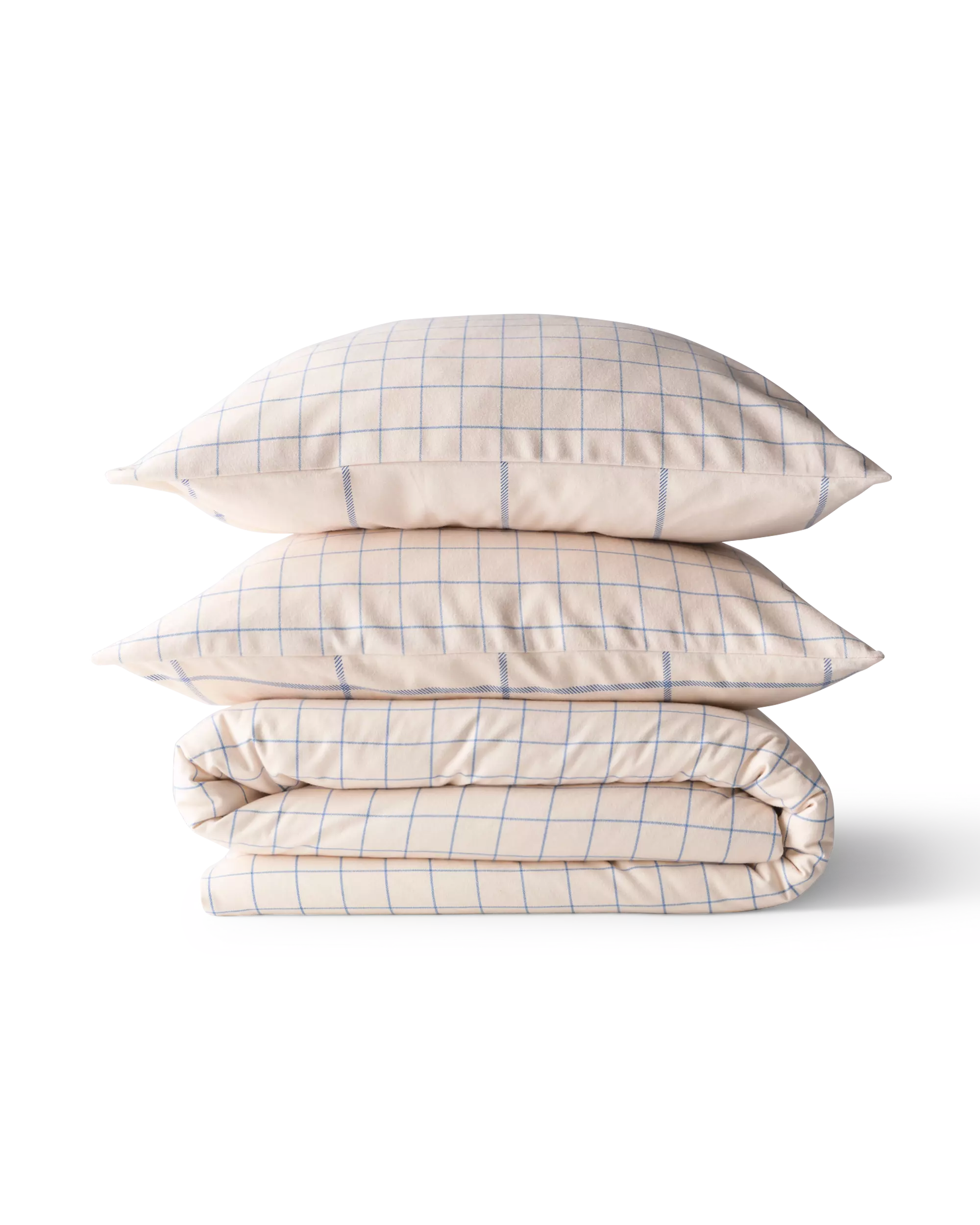 Bettbezug 240 × 200/220 cm, Flanell, kariert, blau