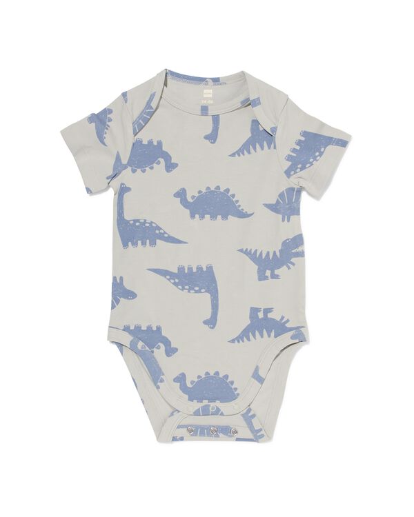 baby meegroeibody dino blauw blauw - 33303060BLUE - HEMA