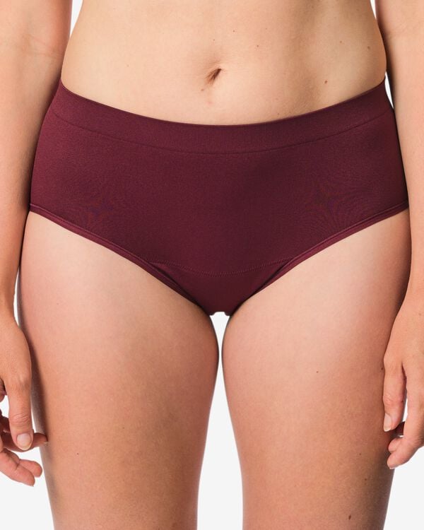 culotte hipster menstruelle sans coutures absorption l&eacute;g&egrave;re rouge fonc&eacute; - 19608419DARKRED - HEMA
