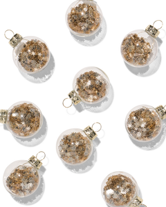 boules de Noël en verre dorées - 9 pièces