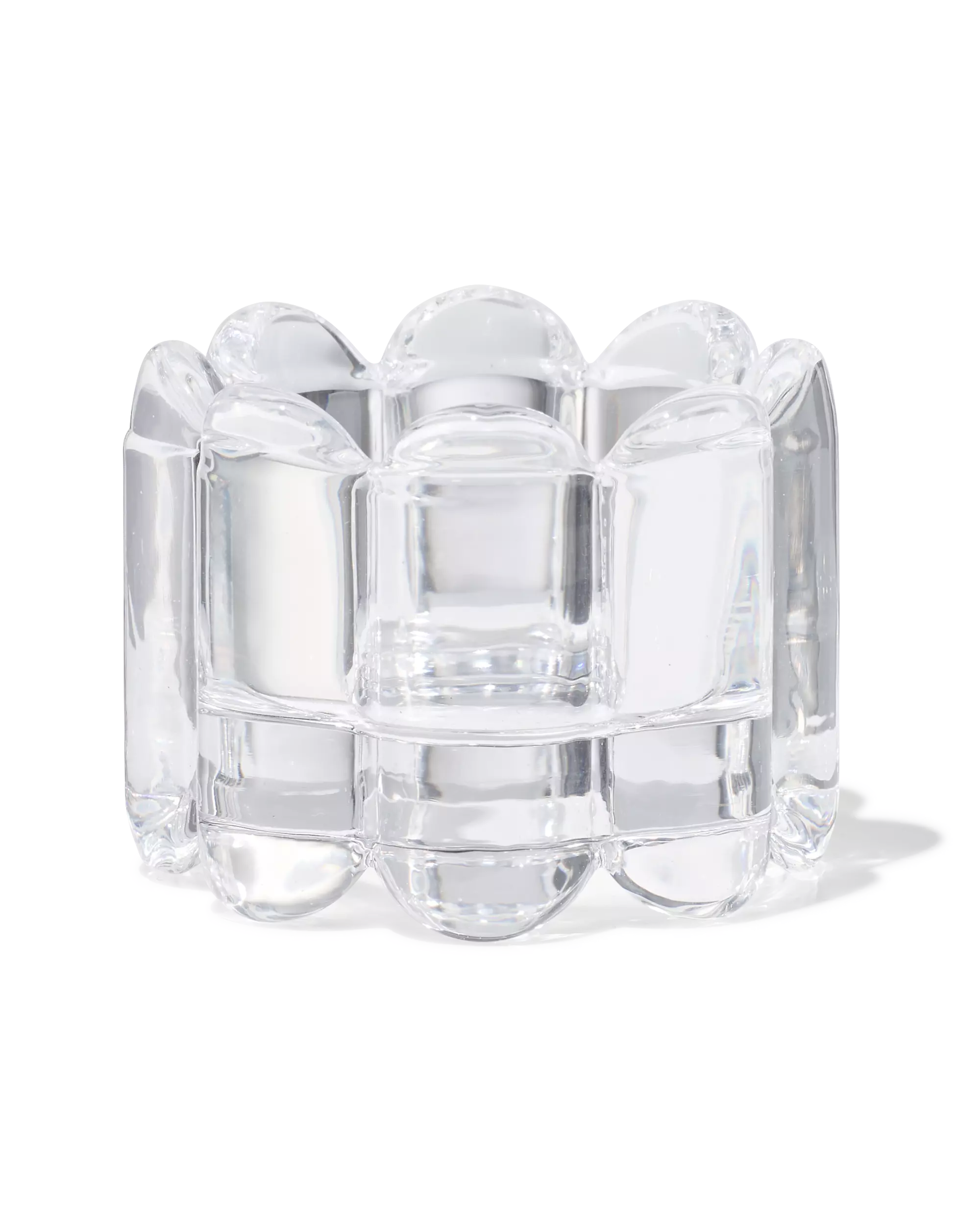 photophore en verre XS nervuré transparent