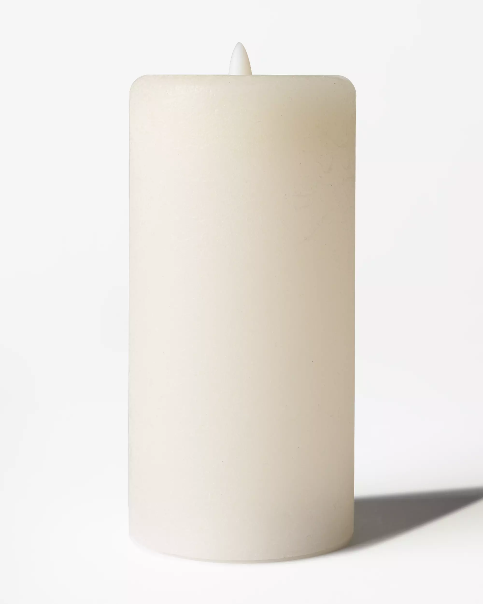 bougie cylindrique led ⌀7,5 x 15 cm rustique ivoire
