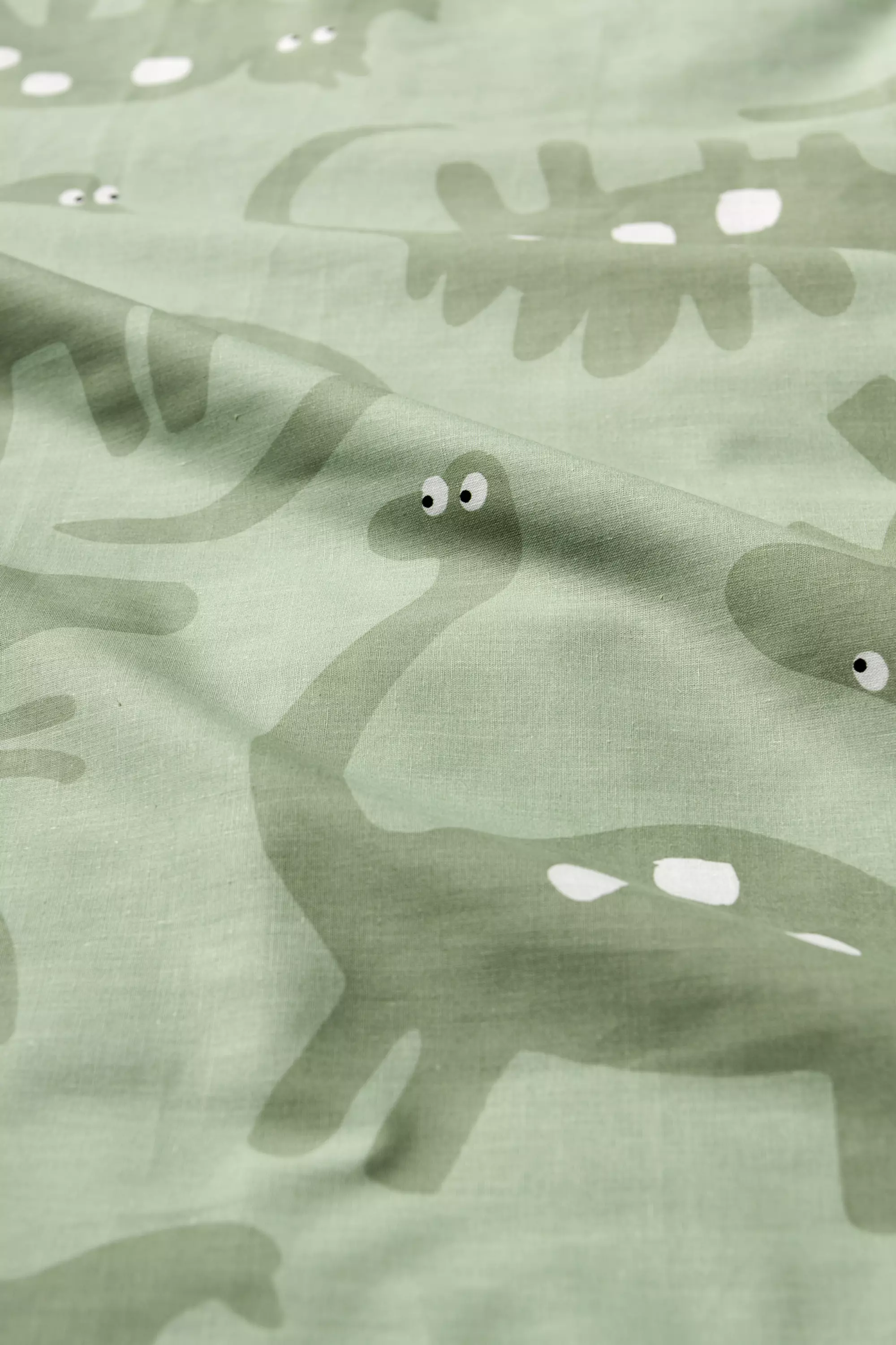 housse de couette tout-petits 120x150 cm coton doux dino verte