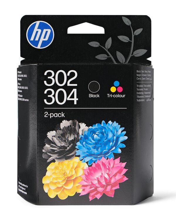 HP Tintenpatronen 302&ndash;304, Schwarz und Farbe &ndash; 2 St&uuml;ck - 38300041 - HEMA