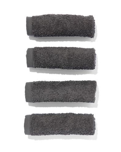 4er-Pack Gesichtst&uuml;cher, 30 x 30 cm, schwere Qualit&auml;t, grau - 5210074 - HEMA