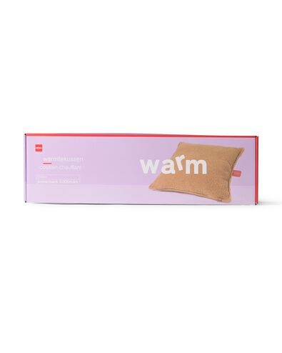 coussin chauffant 50 x 50 cm pelucheux marron - 13008027 - HEMA