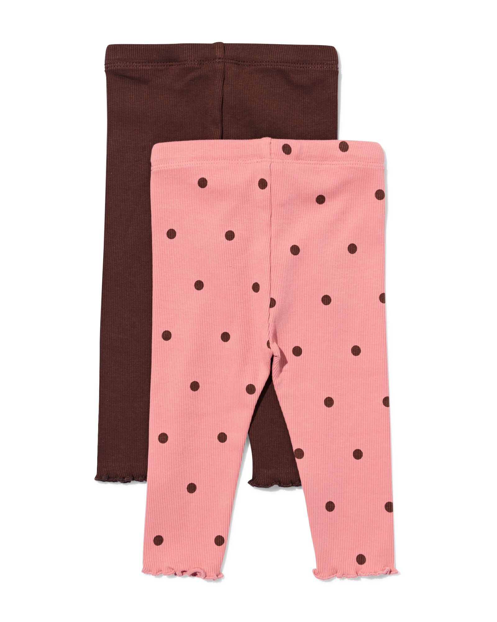 leggings b&eacute;b&eacute; c&ocirc;tel&eacute;s ajust&eacute;s pois - 2 pi&egrave;ces rose rose - 33017480PINK - HEMA