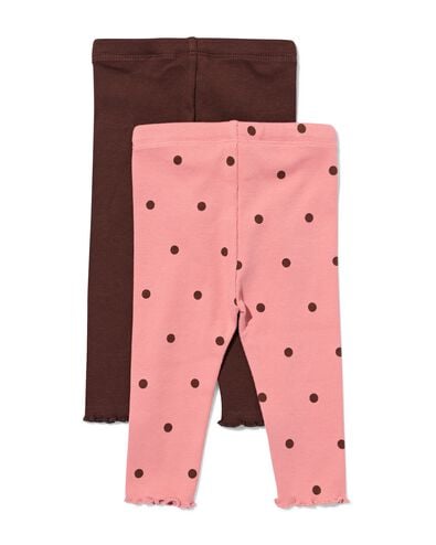 leggings b&eacute;b&eacute; c&ocirc;tel&eacute;s ajust&eacute;s pois - 2 pi&egrave;ces rose rose - 33017480PINK - HEMA