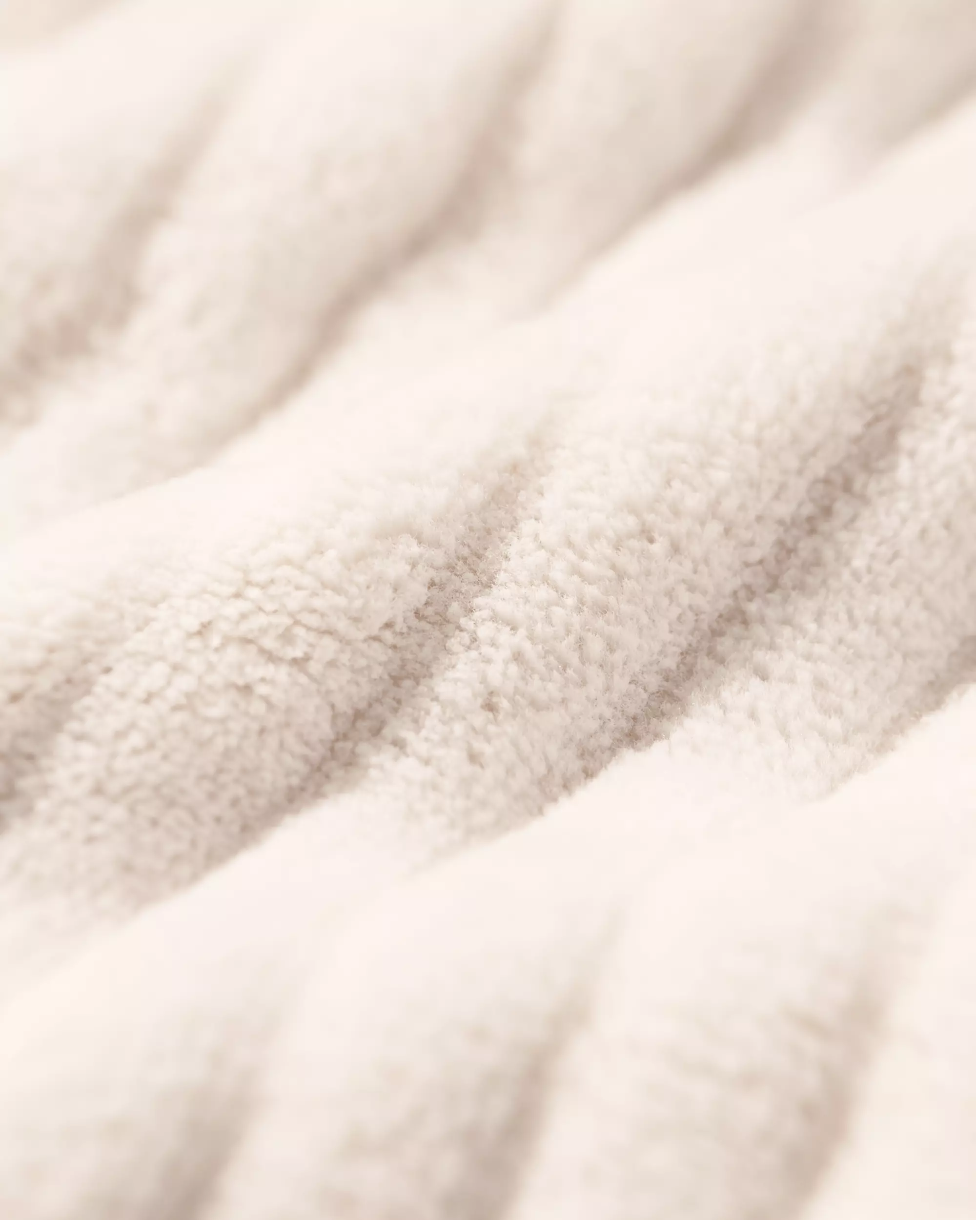 Damen-Kuschelhoodie aus Teddystoff, cremefarben