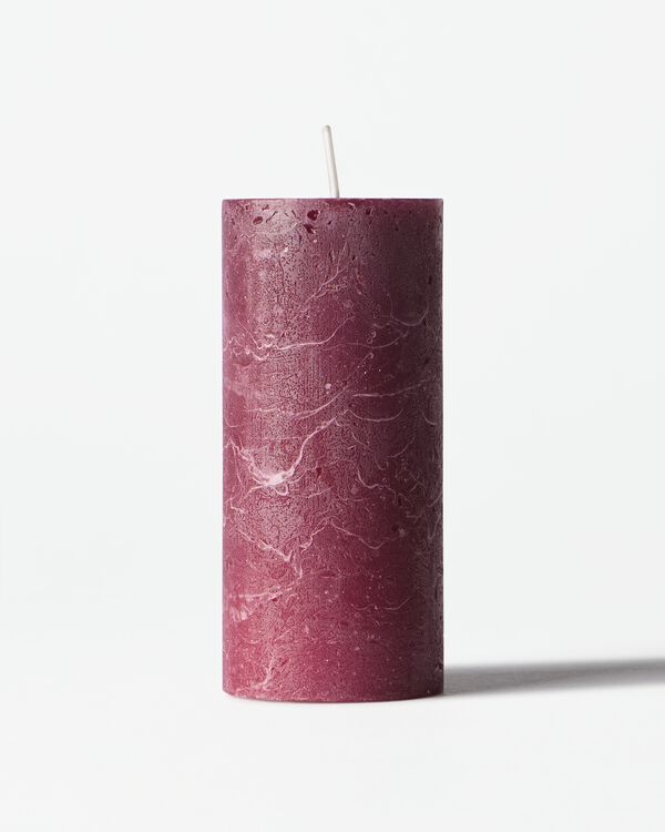 bougie cylindrique ⌀5x11cm rustique aubergine - 13504239 - HEMA