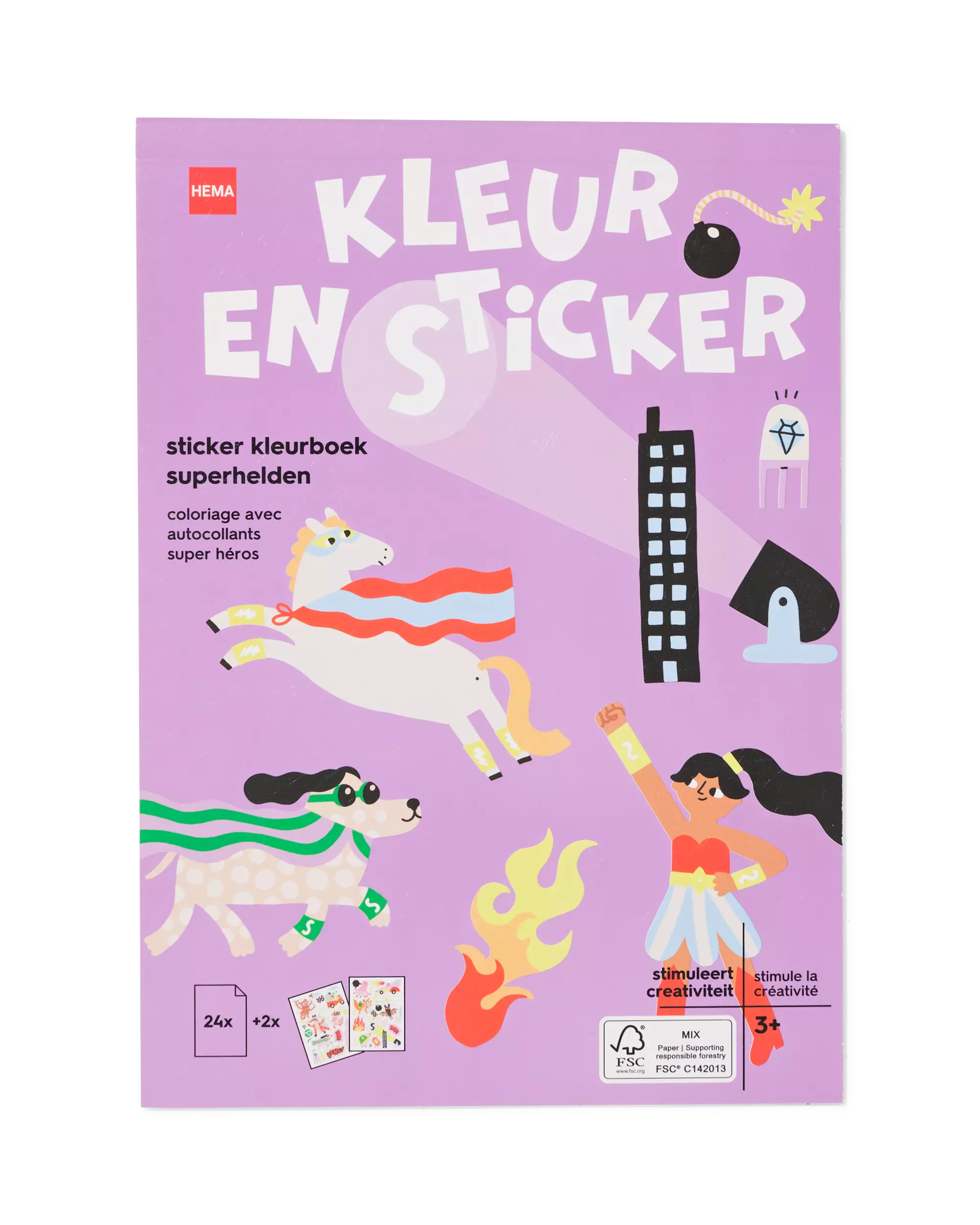 livre de coloriage A5 avec autocollants de super-héros